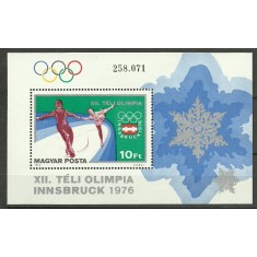 Ungaria 1975 - Jocurile Olimpice Innsbruck, colita neuzata