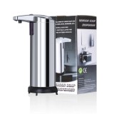 Cumpara ieftin Dozator Sapun Automat Metalic cu Senzor Infrarosu, 250ml, Igienic, Gri Nichelat, Baterii, Bucatarie Baie Birou Hotel