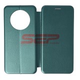 Husa Flip Round Huawei Mate 40 Pro, Protectie Completa, Piele Eco, Verde Sea Green