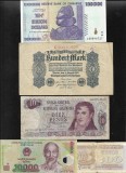 Set 5 bancnote de prin lume adunate (cele din imagini) #347, Europa