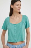 Levi&#039;s bluza subtire de blugi femei, culoarea verde, neted