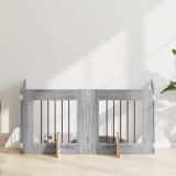 vidaXL Poartă pentru c&acirc;ini cu suporturi 4 pcs Sonoma gri 60 x 60 cm 892154