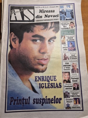 ziarul formula as 21 -28 ianuarie 2002 - enrique iglesias ,titus munteanu ,nicu constantin, foto