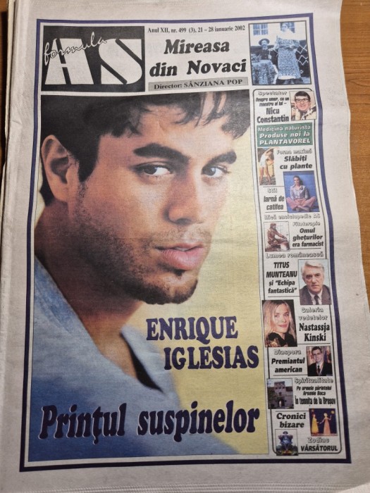 ziarul formula as 21 -28 ianuarie 2002 - enrique iglesias ,titus munteanu ,nicu constantin,