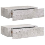 Cumpara ieftin Dulapuri de perete cu sertar 2 buc. gri beton 40x23,5x10 cm MDF