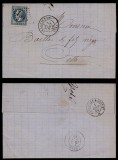 France 1869 Cover + content Draguignan to Cette - Railroad cancel D.262