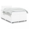 VidaXL Pat box spring cu saltea, alb, 120x200 cm, piele ecologică 3286117
