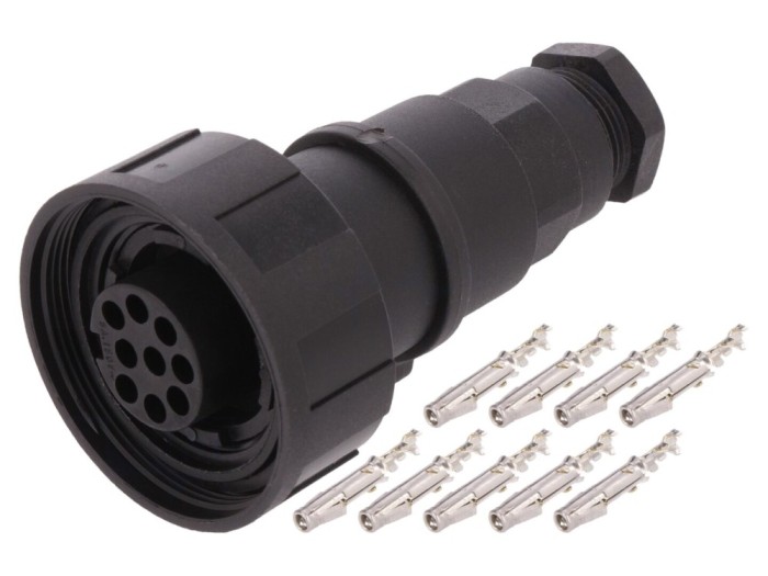 Conector circular mamă 9 pini IP68