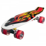 Cumpara ieftin Penny board Action One, Cu roti luminoase, 22 cm, ABEC-7 PU, Aluminium Truck 90 kg, Flames