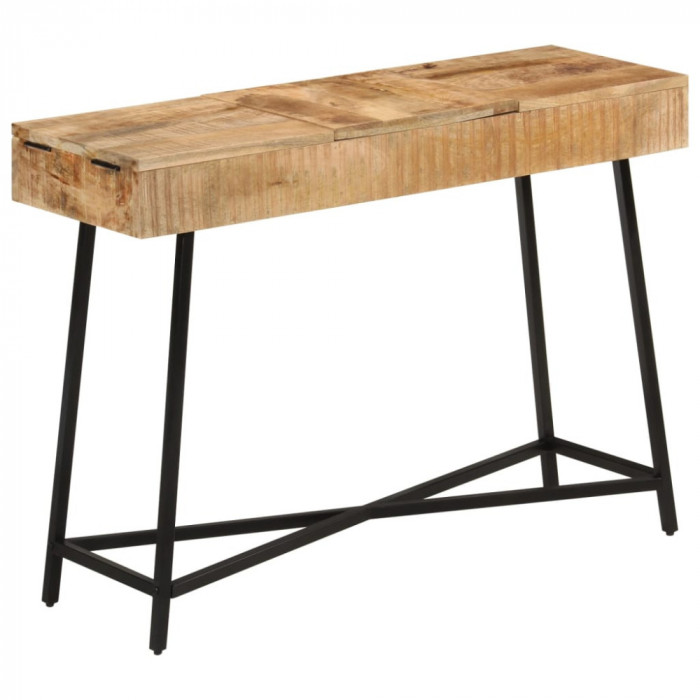 vidaXL Masă de toaletă, 105x35x75 cm, lemn masiv mango brut și fier 372738