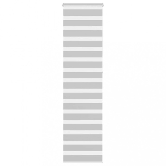 Jaluzea tip zebra gri deschis lățime țesătură 55,9 cm poliester