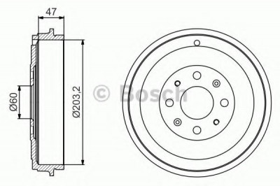 Tambur frana FIAT PUNTO (199) (2012 - 2016) BOSCH 0 986 477 207 foto