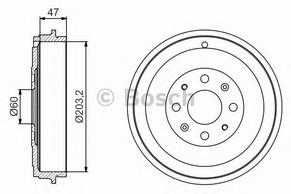 Tambur frana FIAT PUNTO (199) (2012 - 2016) BOSCH 0 986 477 207