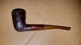 7186-Pipa Bruyere H lemn sidef stare F.B. inaltime 8 cm, lungime 13 cm.