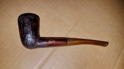 7186-Pipa Bruyere H lemn sidef stare F.B. inaltime 8 cm, lungime 13 cm. foto