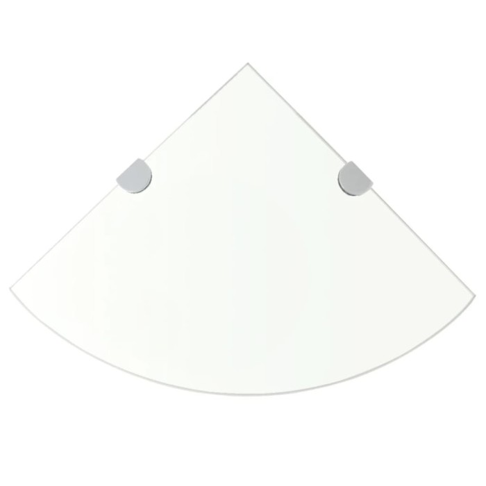 vidaXL Raft de colț din sticlă transparentă cu suporți crom 25 x 25 cm 243852