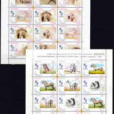 DB1 Fauna Domestica Spania 2000 Cai de Rasa 2 x MS MNH