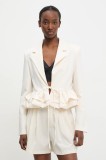 Answear Lab sacou culoarea bej, desfacut, neted