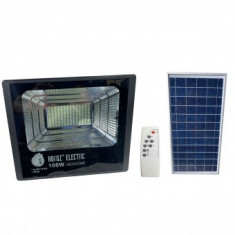 Proiector cu panou solar Tiger-100, Li-Ion, telecomanda, 100 W, 1500 lm, lumina rece, IP65, aluminiu