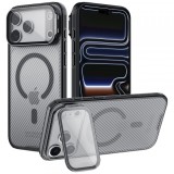 Husa MagSafe pentru Apple iPhone 18 Pro / 17 Pro, Nillkin, CamShield Prop, Neagra Transparenta