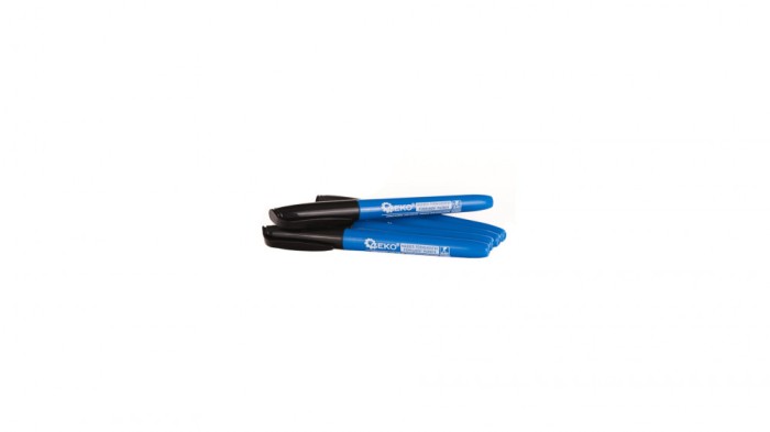 Set markere permanente subtiri pentru constructii, negru, 2 mm, Geko G29021