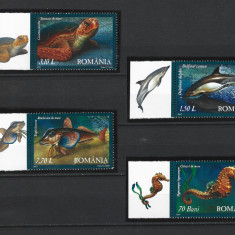 ROMANIA 2007 - FAUNA DIN MAREA NEAGRA, SERIE CU TABS 2, MNH - LP 1755