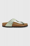 Cumpara ieftin Birkenstock șlapi din piele &icirc;ntoarsă Gizeh SFB femei, culoarea verde, cu toc plat, 1024062 1024062-Matcha