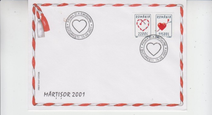 C12 - FDC Romania - Martisor 2001 - LP1542 - 2001