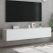 vidaXL Comode TV de perete cu lumini LED, 2 buc., alb, 80x35x31 cm