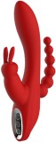 Vibrator Hera Red Revolution, 7+3 Moduri VIbratii, Silicon, USB, Rosu, 21 cm