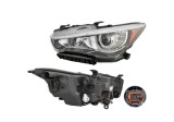 Far INFINITI Q50, 10.2013-2018, partea stanga, cu LED daytime running light; Type= USA; LED; manual; Omologare SAE; LED; fara lumini de curbe,