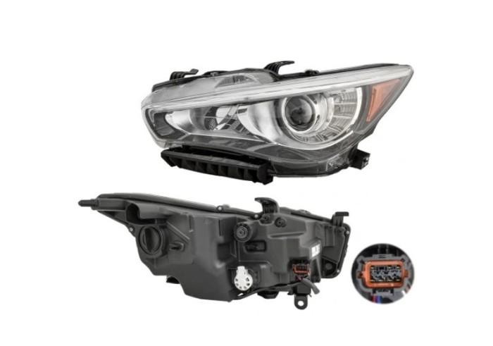 Far INFINITI Q50, 10.2013-2018, partea stanga, cu LED daytime running light; Type= USA; LED; manual; Omologare SAE; LED; fara lumini de curbe,