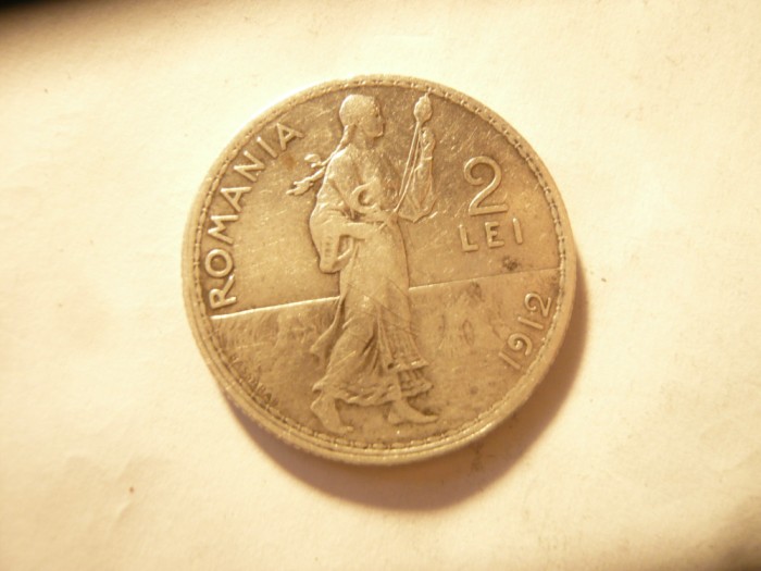 Moneda 2 lei 1912 Carol I argint cal. Buna - F.Buna