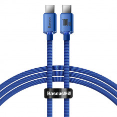 Cablu Baseus Crystal Shine Series Cablu USB Pentru încărcare Rapidă și Transfer De Date USB Type C - USB Type C 100W 1.2m Albastru (CAJY000603)