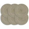 VidaXL Naproane, 6 buc., gri, 38 cm, rotund, iută 133839