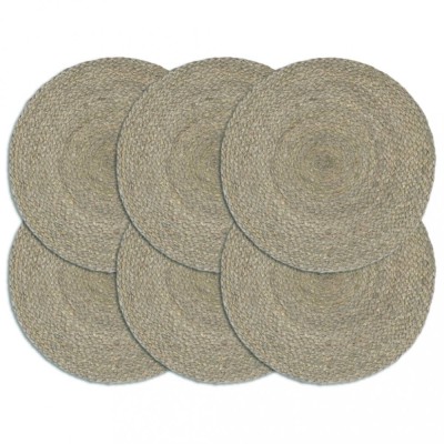 vidaXL Naproane, 6 buc., gri, 38 cm, rotund, iută 133839 foto