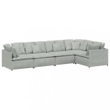 Cumpara ieftin Canapea modulara cu perne, gri deschis, catifea