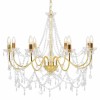 Candelabru cu margele, auriu, 8 becuri E14