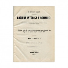 B. Petriceicu-Hasdeu, Arhiva Istorică a României, 1865-1867