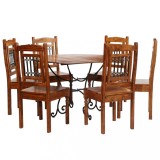 Cumpara ieftin Set mobilier bucătărie, 7 piese, lemn masiv acacia