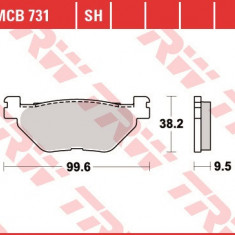 Set placute frana spate TRW MCB731 - Yamaha TDM 900 - TDM-A 900 A - XV 950 - XT 1200 - FJR 1300 - XVS 1300 - XV 1900