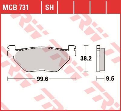 Set placute frana spate TRW MCB731 - Yamaha TDM 900 - TDM-A 900 A - XV 950 - XT 1200 - FJR 1300 - XVS 1300 - XV 1900 foto