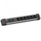 PRELUNGITOR Bachmann, Schuko x 6, conectare prin Schuko (T), cablu 5 m, 10 A, protectie supratensiune, negru | argintiu, &quot;BM-330.104-2&quot; (timbru verde