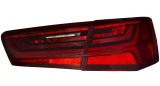 Set lampi spate, stopuri Audi A6, 01.2014, Sedan, montare spate, stanga+dreapta, indicator dinamic; cu optical-fiber parking light; LED; rosu-alb;