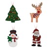 Ornamente Brad Crăciun, Figuri Lemn, 4cm, Multicolor, Set 8 Bucăți, Oem