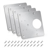 Set 4 Plăcuțe Reparatie Balamale Mobilă JENUOS&reg;, Inox 90x90mm, Argintiu