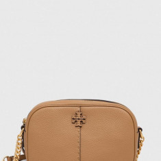 Tory Burch poseta de piele culoarea bej