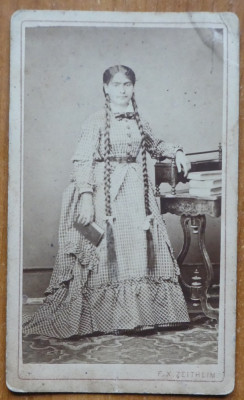 Foto Franz Duschek pe carton , secol 19 , doamna foto