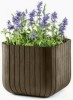 Ghiveci imitatie lemn maro auriu CUBE PLANTER M CURVER