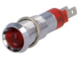 Lampă LED de Control Roșie 12-14V IP67 Metalică